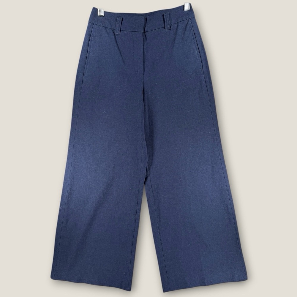 Seductive Pants Carina‎ Navy Blue Wide Leg Culottes Cropped Trousers Size 32 2